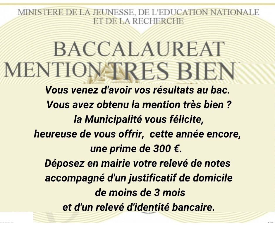 Rousset récompense ses bacheliers « Très Bien » avec une prime de 300 euros