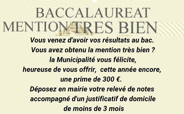 Rousset récompense ses bacheliers « Très Bien » avec une prime de 300 euros